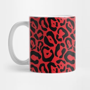 Red leopard animal pattern Mug